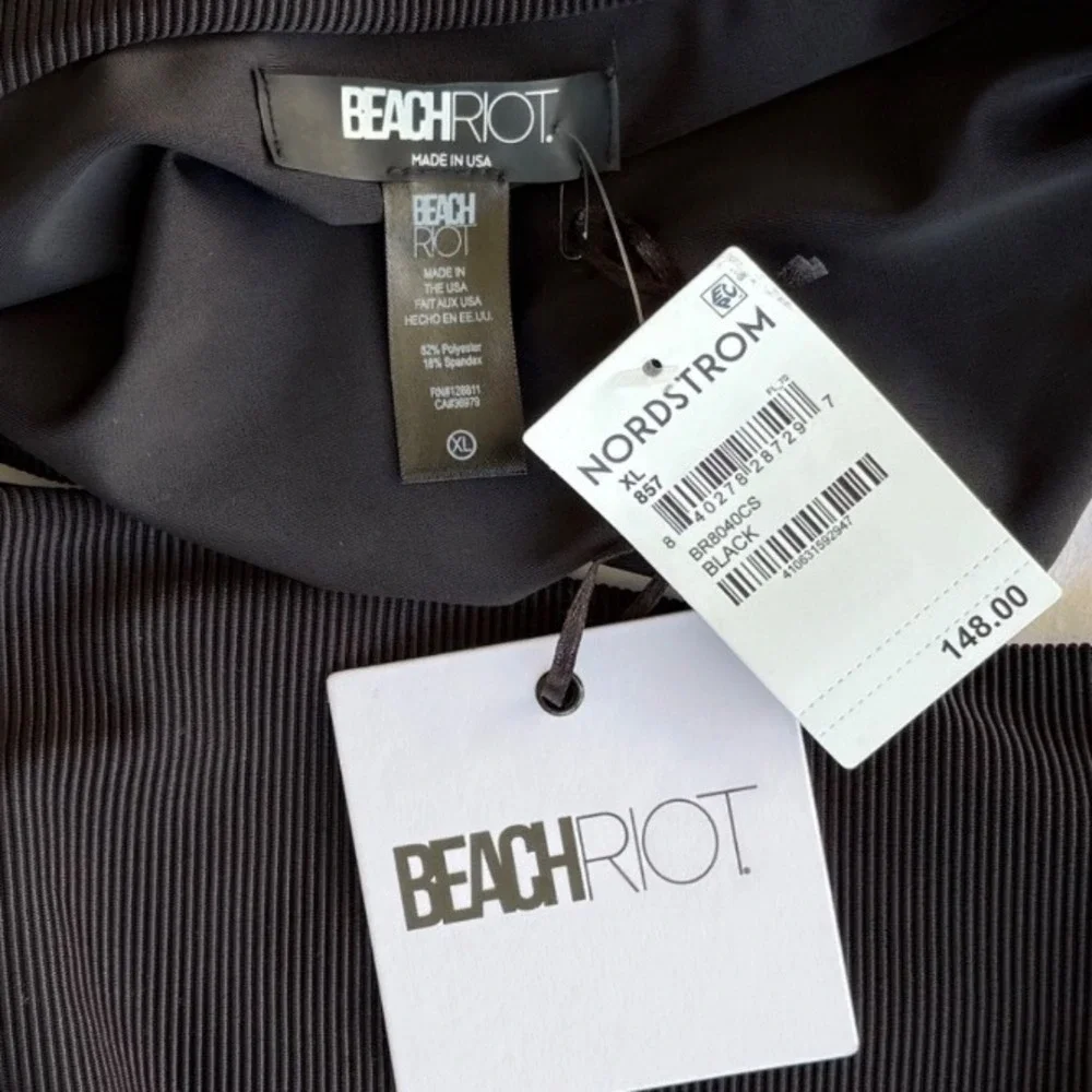 NWT Beach Riot Celine One Piece Bathing Suit, Side Cutout, Black, Size XL - Picture 5 of 5